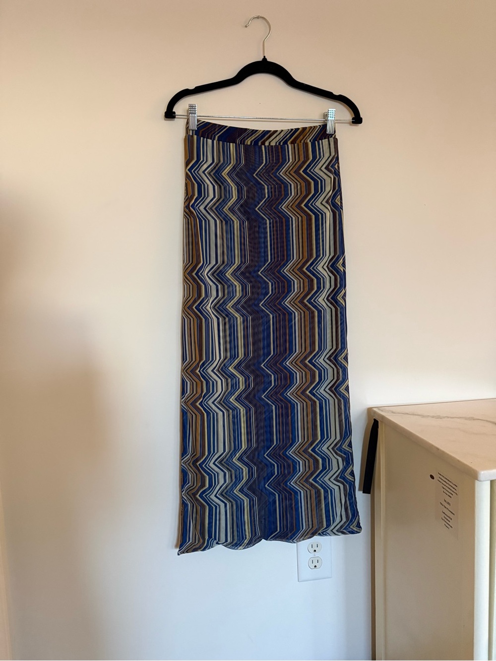 MISA Los Angeles Striped Long Skirt